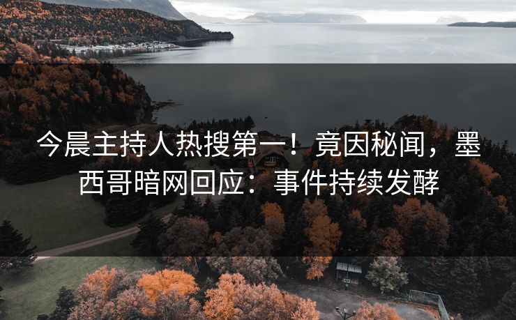 今晨主持人热搜第一！竟因秘闻，墨西哥暗网回应：事件持续发酵