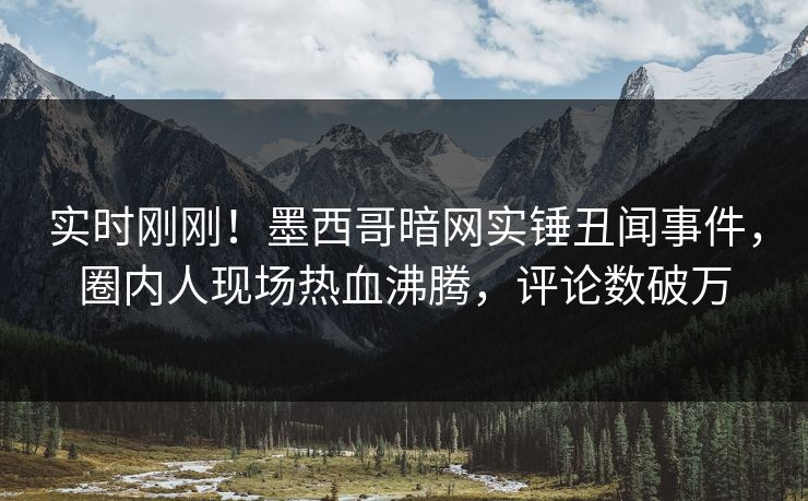 实时刚刚！墨西哥暗网实锤丑闻事件，圈内人现场热血沸腾，评论数破万
